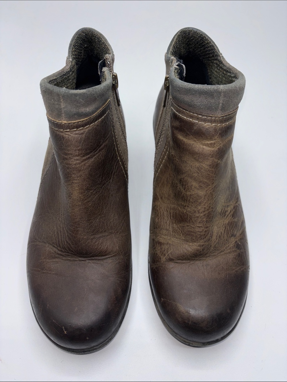 KEEN Womens Brown Leather Ankle Zip Wedge Bootie US 7 EU 37.5 Model 1015112